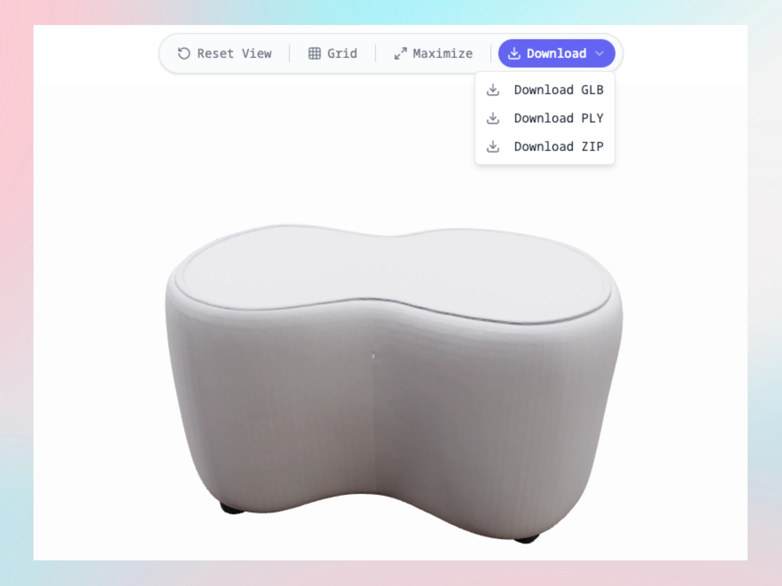 SAM 3D Export and Download Options